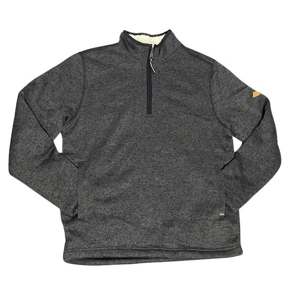 Orvis Pullover Sweater Sherpa Lined 1/4 Zip Warm Gray Men’s Size M - Picture 1 of 10